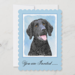 Convite Pintura De Retriever Revestida Curly - Arte De Cã