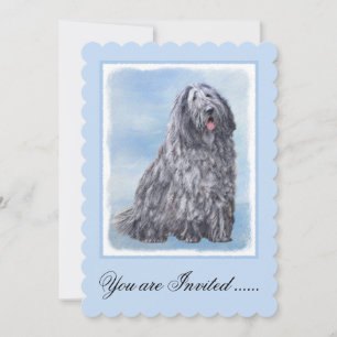 Convite Pintura de Sheepdog Bergamasco - Cachorro Original