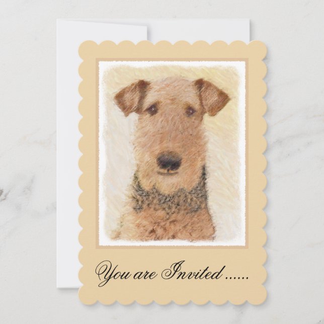 Convite Pintura de Terrier Airedale - Arte original cômoda (Frente)