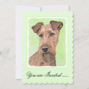 Convite Pintura de Terrier irlandesa - Arte de cachorro or