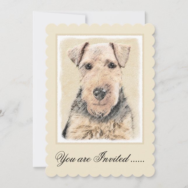 Convite Pintura de Welsh Terrier - Arte de Cachorro Origin (Frente)