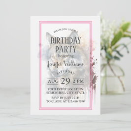 Convite Pintura de Wolf Watercolor