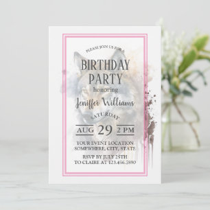 Convite Pintura de Wolf Watercolor