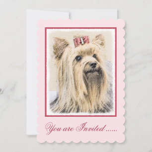 Convite Pintura de Yorkshire Terrier - Arte Original de Ca
