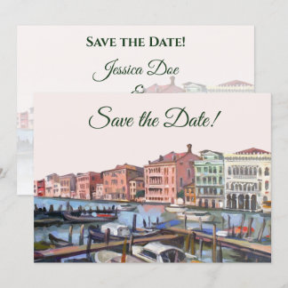 Convite Pintura do Grande Canal, Veneza, Itália Casamento