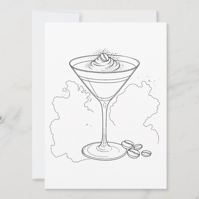Convite Pintura e Gole de Espresso Martini Imagens (Frente)