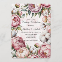 Pintura em Aquarela Rosa Peônia e Casamento de Alg