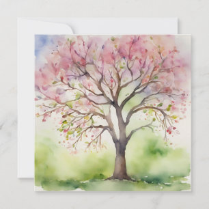 Convite Pintura em árvore de aquarela