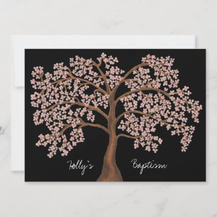 Convite Pintura em árvore do Flor de Cerejeira Rosa Batis