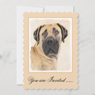 Convite Pintura em Boerboel - Arte Cachorro Original Bonit