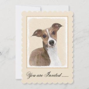 Convite Pintura em Greyhound Italiano - Arte de Cachorro O
