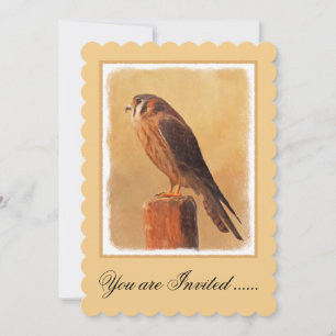 Convite Pintura em Kestrel Americano - Arte original sobre