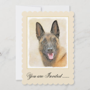 Convite Pintura em Malinois Belga - Arte Cachorra Original
