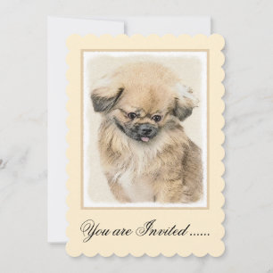 Convite Pintura em Pekingese - Arte de Cachorro Original