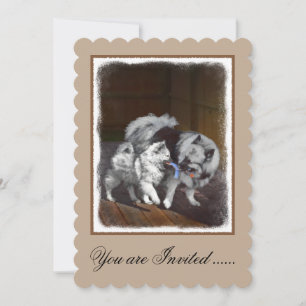 Convite Pintura em tempo de reprodução Keeshond - Arte d