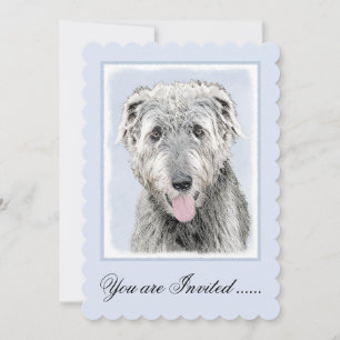 Convite Pintura em Wolfhound Irlandês - Arte Cão Original 