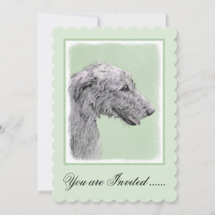 Convite Pintura em Wolfhound Irlandês - Arte em Cachorro O
