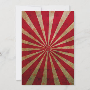Convite Pintura Estrelas do Circo Antigo Linhas Vermelhas