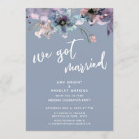 Pintura Floral Azul Empoeirado Nós Fomos Casados R