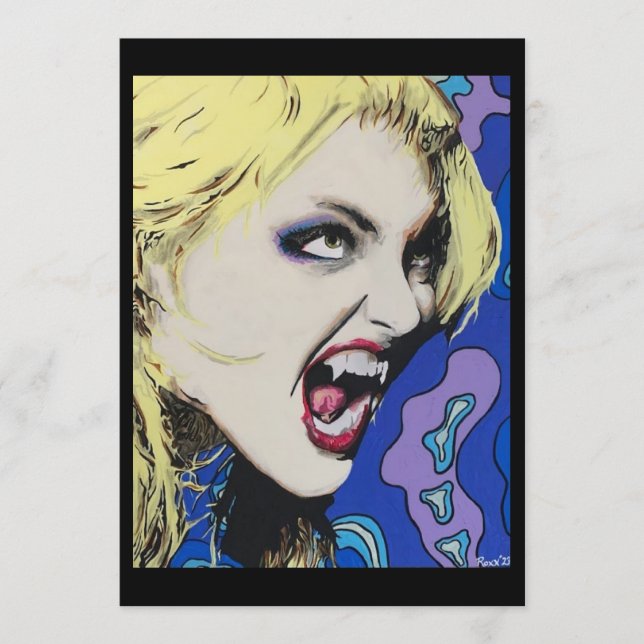 Convite Pintura ‘Kiss Hard’ em uma Impressão de Pequena Es (Frente)