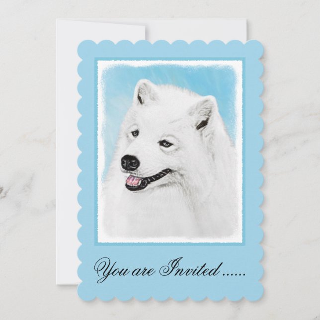 Convite Pintura Samoyed - Arte Cachorosa Original (Frente)