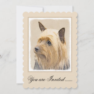 Convite Pintura Silky Terrier - Arte Cachorro Original Cac
