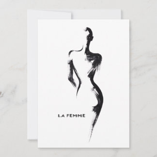 Convite Pintura simples gouache La Femme 01 cartaz