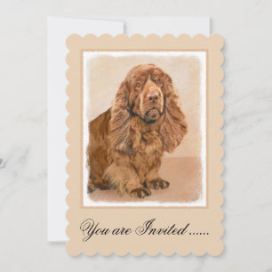 Convite Pintura Sussex Spaniel - Arte Cachorra Original