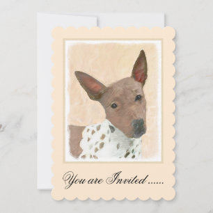 Convite Pintura Terrier sem cabelos americana - Arte canin