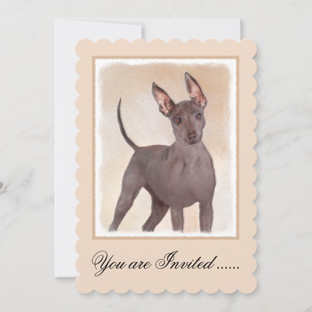Convite Pintura Xoloitzcuintli - Arte Cachorra Original (Frente)