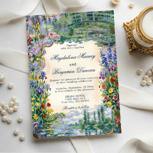 Convite Pinturas Artísticas Florais de Monet para Casament