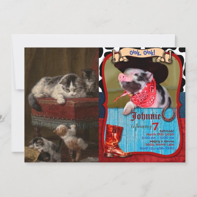 Convite Pinturas De Gatos E Gatinhos (Frente)