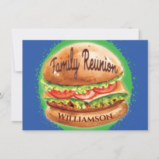 Convite Piquenique de Barbecue de Reunião Familiar (Frente)