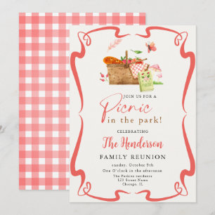 Convite Piquenique de verão divertido no parque reunião de
