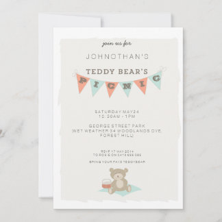 Convite Piquenique do Urso de Teddy