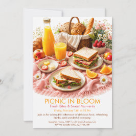 Convite Piquenique em Flor - Festa de Jardim para Brunch d