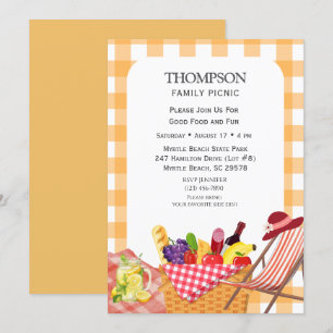 Convite Piquenique Familiar Churrasco Cozinha ao Ar Livre 