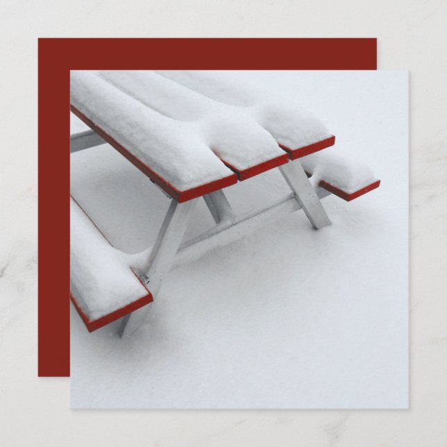 Convite piquenique na neve (Frente/Verso)