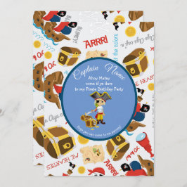 Convite Pirata para a Parte de Navios e Tesouros