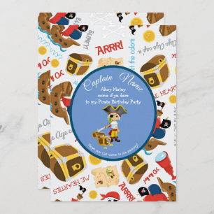 Convite Pirata para a Parte de Navios e Tesouros