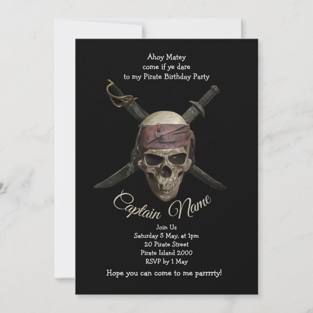 Convite Pirate Birthday (Frente)