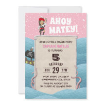 Pirate Girl Octopus Ahoy Matey Festa de aniversári