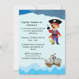 Convite Pirate Themed Birthday Party Invitation