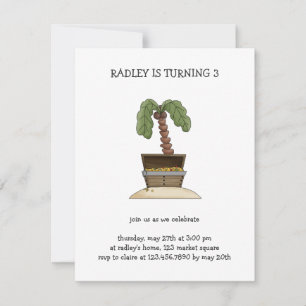 Convite Pirates: Ilha Treasure Chest