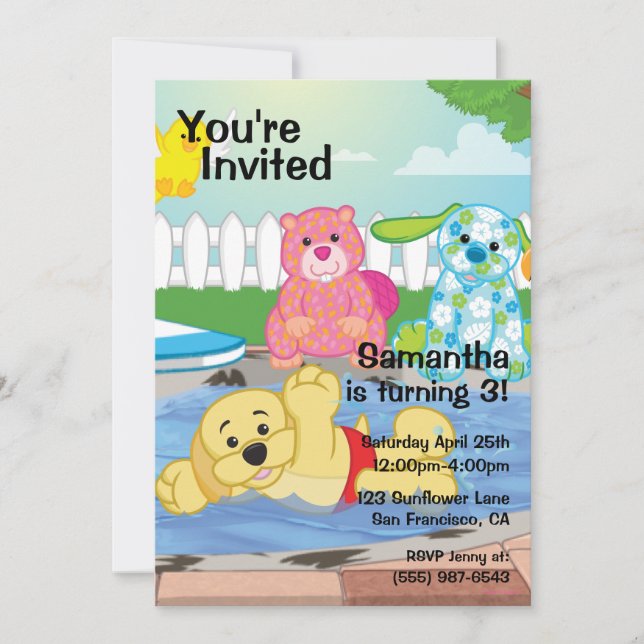 Convite Piscina de Sensação de Verão (Frente)