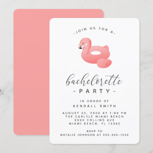 Convite Piscina Flamingo, Festa de solteira mínima flutua