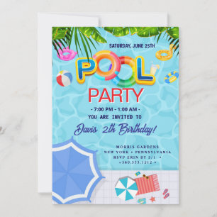 Convite Piscina Natação Aniversário