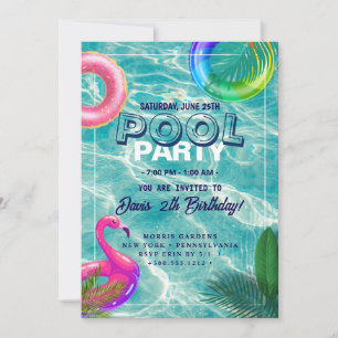 Convite Piscina Natação Aniversário