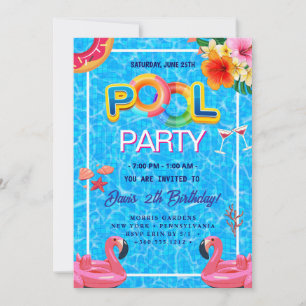 Convite Piscina Natação Aniversário