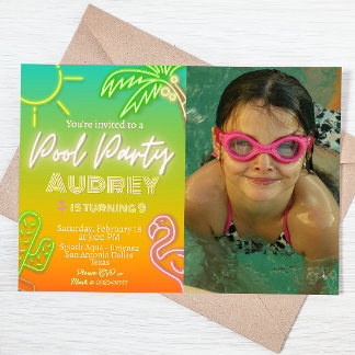 Convite Piscina Party - Paisagem
